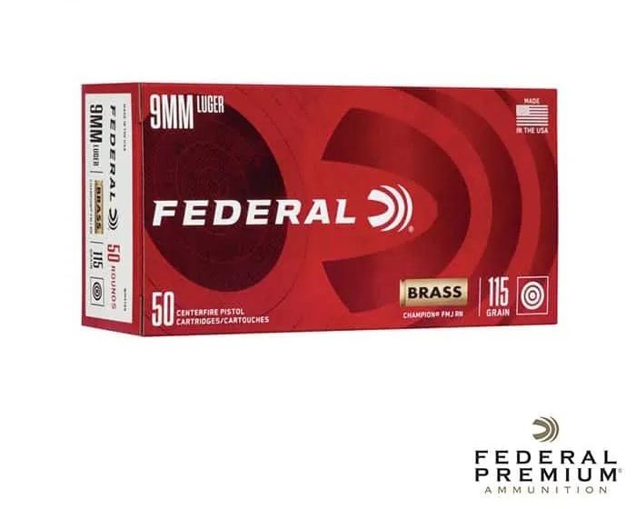 Federal Champion Brass 9mm 115gr. FMJ 1000rds