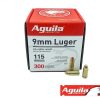 Aguila 9mm 115gr. FMJ (300rds & 1200rds)