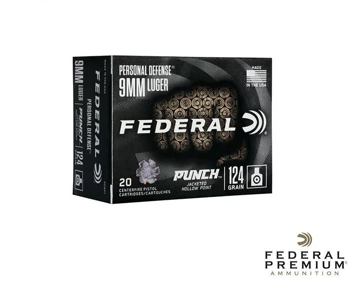 Federal Premium Punch 9mm 124gr. JHP (20rds & 200rds)