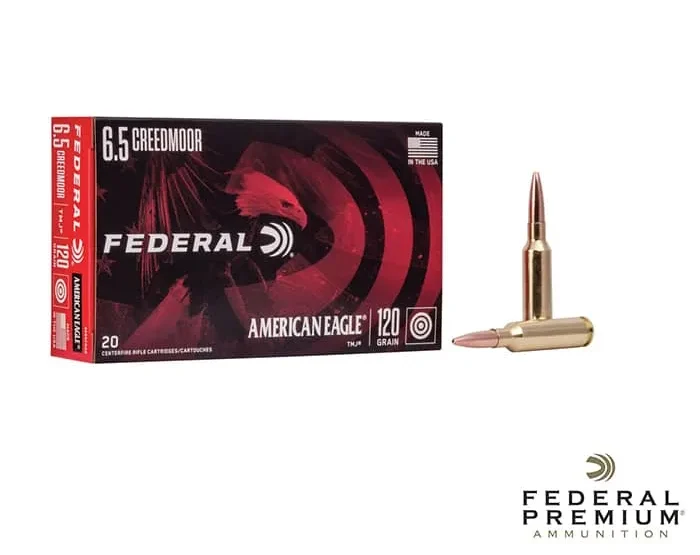 Federal American Eagle 6.5 Creedmoor 120gr. TMJ (20rds & 200rds)
