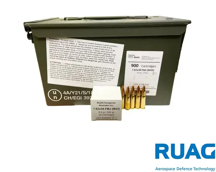 Ruag Geco 7.62×39 124gr. FMJ 900rds